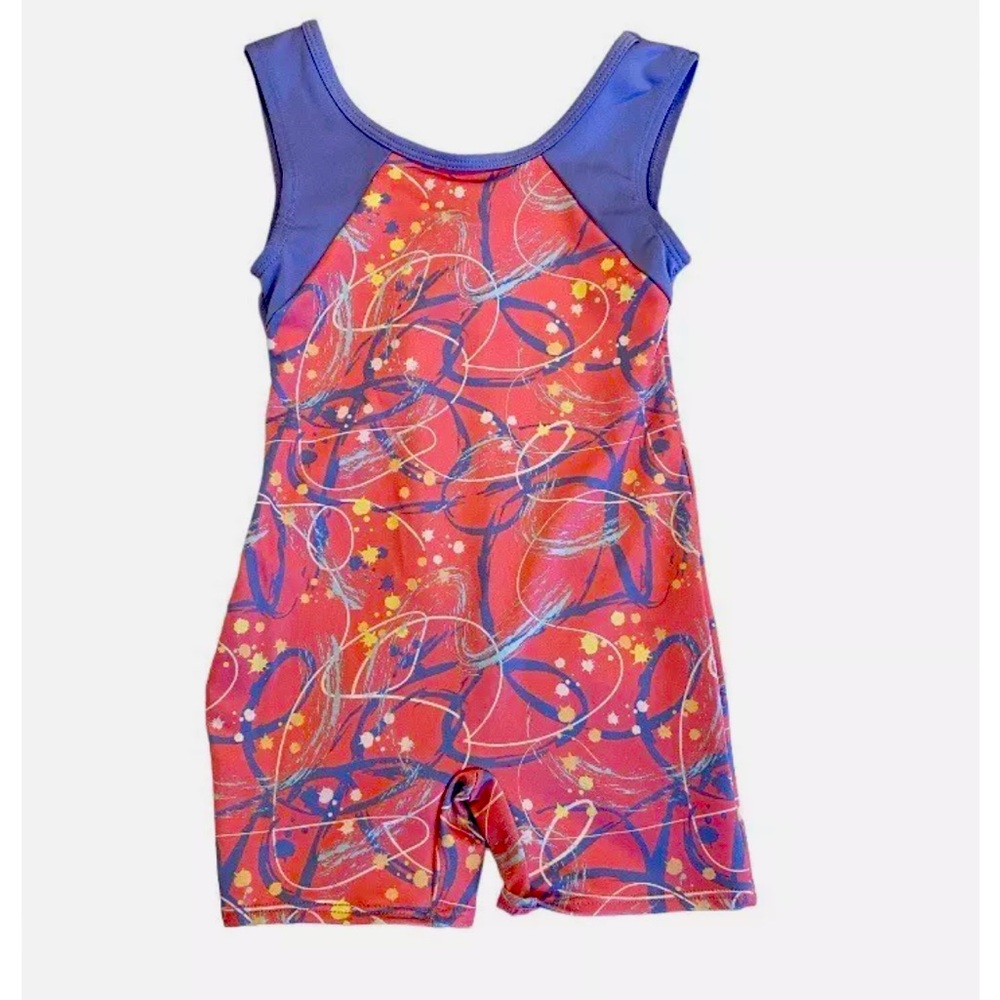 Cat & Jack Pink Scribbles Gymnastics Biketard Leotard